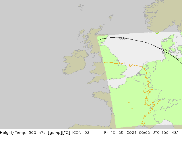 Height/Temp. 500 гПа ICON-D2 пт 10.05.2024 00 UTC