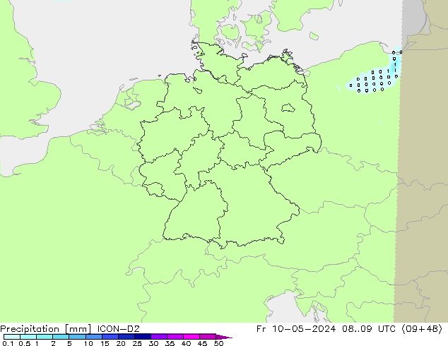 precipitação ICON-D2 Sex 10.05.2024 09 UTC