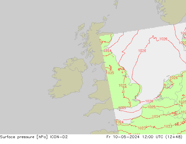 приземное давление ICON-D2 пт 10.05.2024 12 UTC