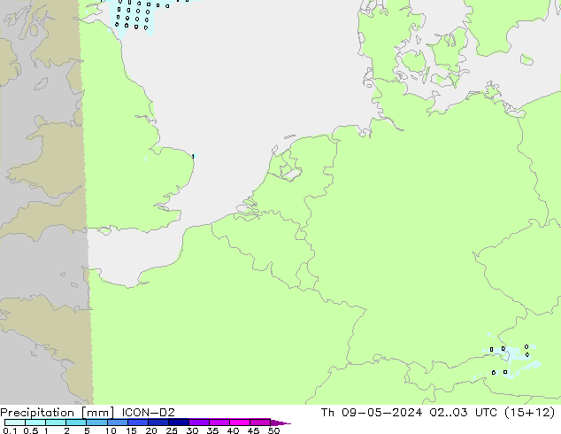 precipitação ICON-D2 Qui 09.05.2024 03 UTC