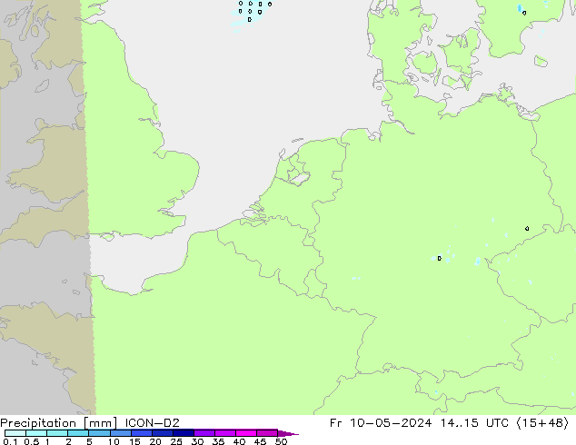 Precipitation ICON-D2 Fr 10.05.2024 15 UTC