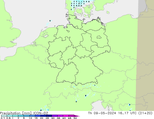 Niederschlag ICON-D2 Do 09.05.2024 17 UTC