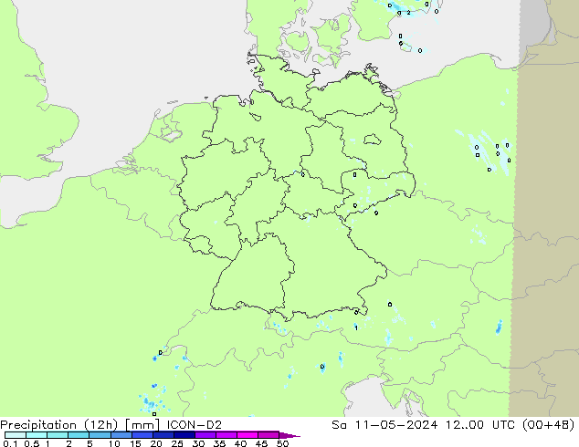 Precipitation (12h) ICON-D2 So 11.05.2024 00 UTC