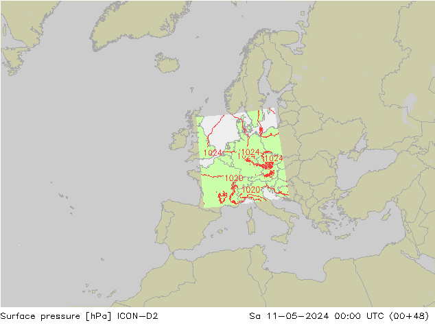 Bodendruck ICON-D2 Sa 11.05.2024 00 UTC