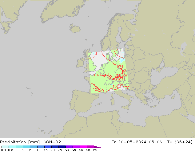 precipitação ICON-D2 Sex 10.05.2024 06 UTC