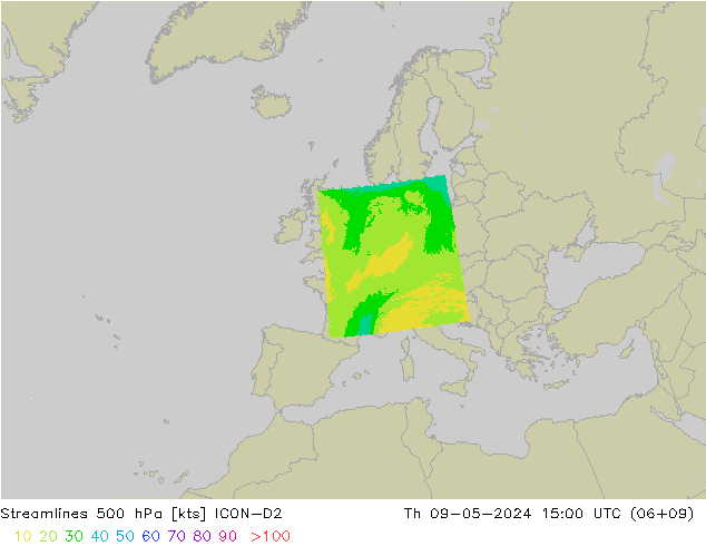 Rüzgar 500 hPa ICON-D2 Per 09.05.2024 15 UTC