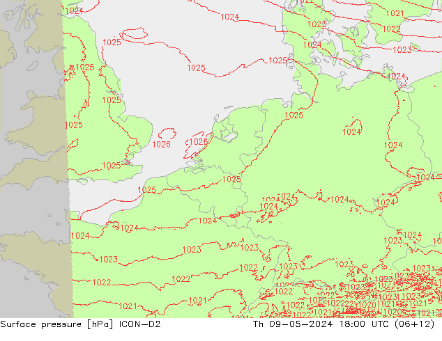 Bodendruck ICON-D2 Do 09.05.2024 18 UTC