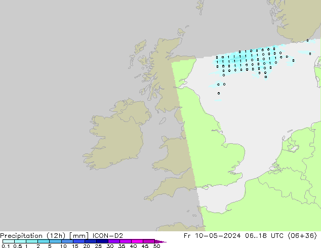 Precipitation (12h) ICON-D2 Fr 10.05.2024 18 UTC