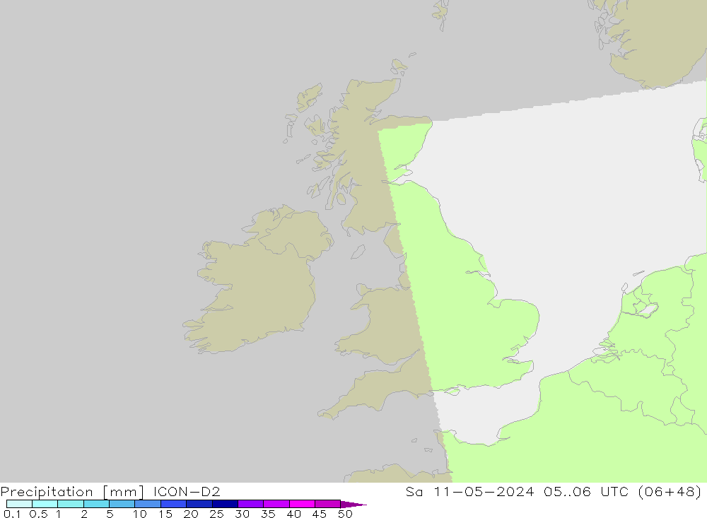 Precipitation ICON-D2 Sa 11.05.2024 06 UTC