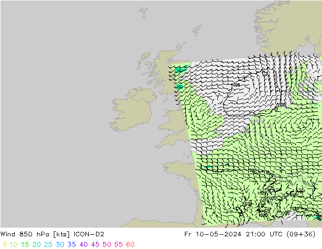 Wind 850 hPa ICON-D2 vr 10.05.2024 21 UTC