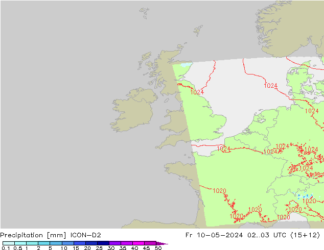Precipitation ICON-D2 Fr 10.05.2024 03 UTC