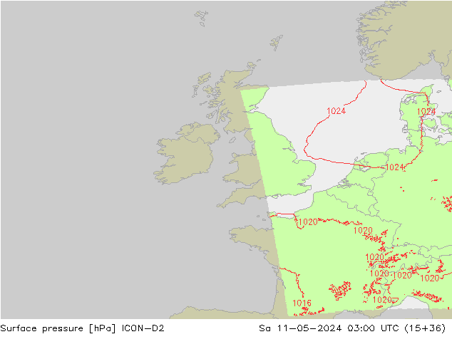 pression de l'air ICON-D2 sam 11.05.2024 03 UTC