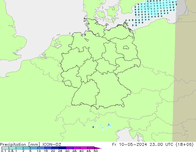 Precipitation ICON-D2 Fr 10.05.2024 00 UTC