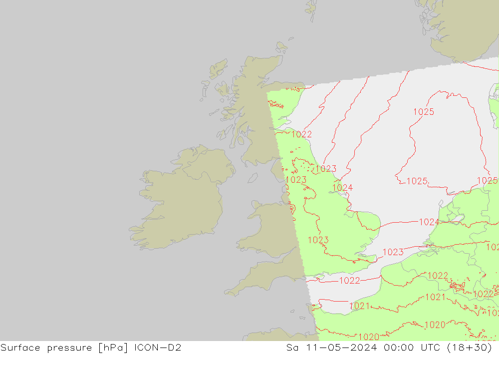 приземное давление ICON-D2 сб 11.05.2024 00 UTC