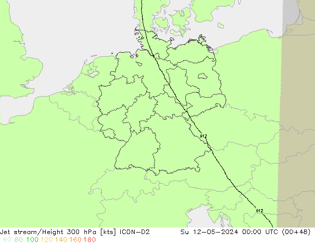 Straalstroom ICON-D2 zo 12.05.2024 00 UTC