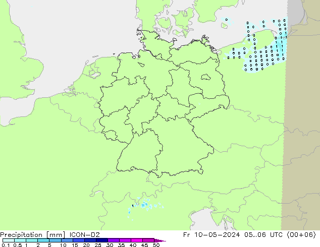 Precipitación ICON-D2 vie 10.05.2024 06 UTC