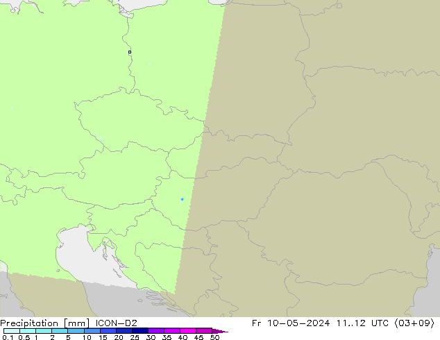 Precipitazione ICON-D2 ven 10.05.2024 12 UTC