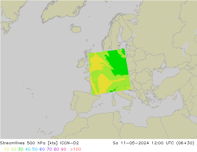 Rüzgar 500 hPa ICON-D2 Cts 11.05.2024 12 UTC