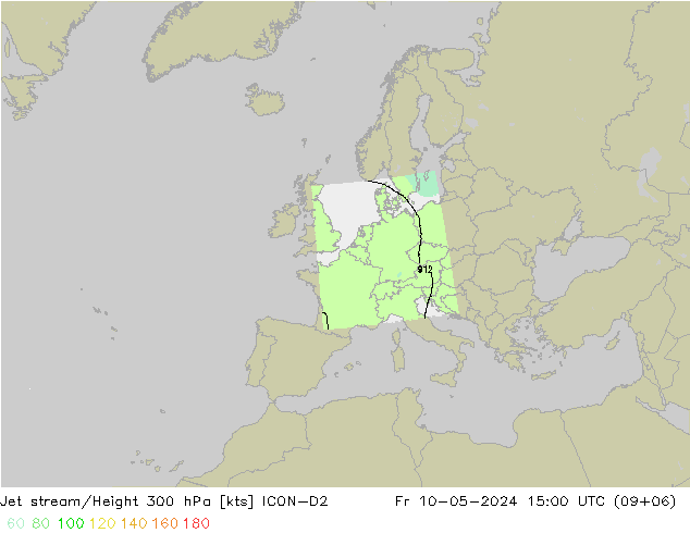 Jet Akımları ICON-D2 Cu 10.05.2024 15 UTC