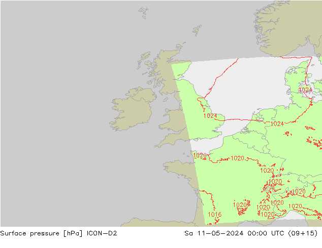 приземное давление ICON-D2 сб 11.05.2024 00 UTC