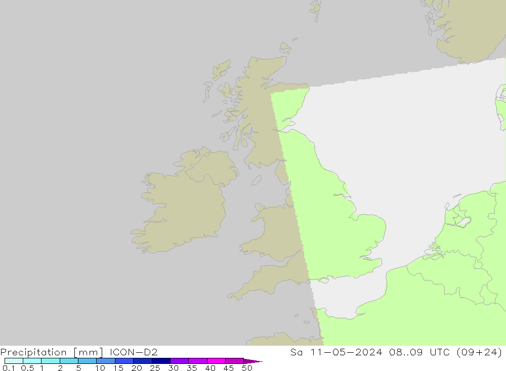 precipitação ICON-D2 Sáb 11.05.2024 09 UTC