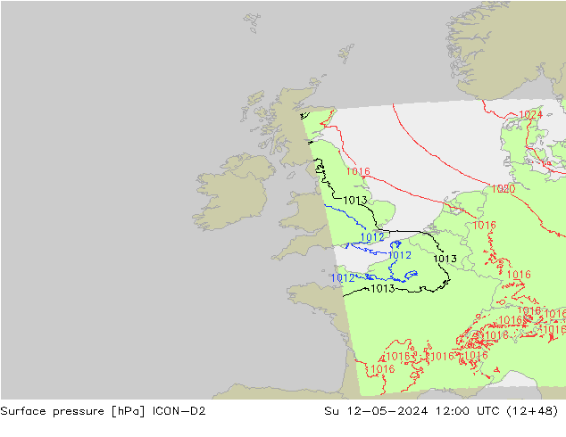 ciśnienie ICON-D2 nie. 12.05.2024 12 UTC