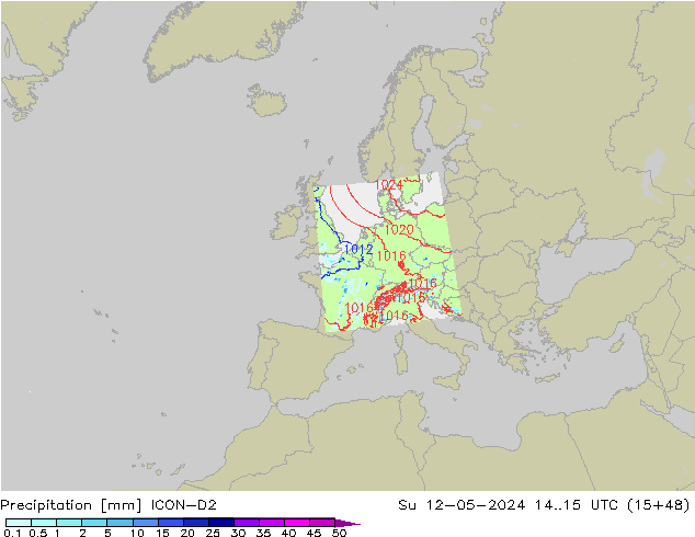 Neerslag ICON-D2 zo 12.05.2024 15 UTC