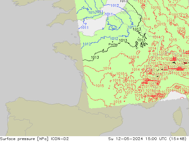 pression de l'air ICON-D2 dim 12.05.2024 15 UTC