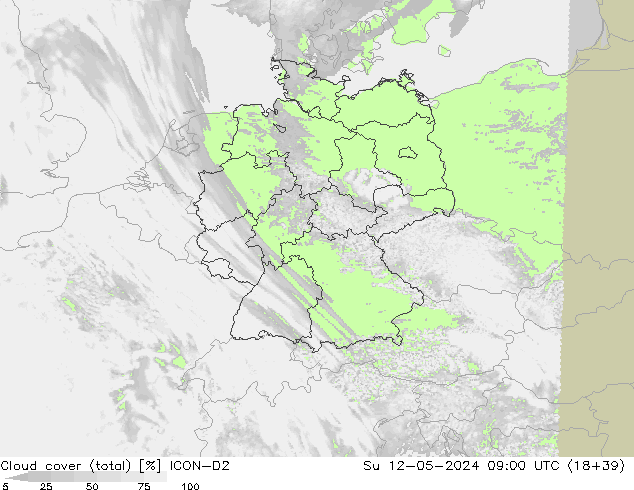облака (сумма) ICON-D2 Вс 12.05.2024 09 UTC