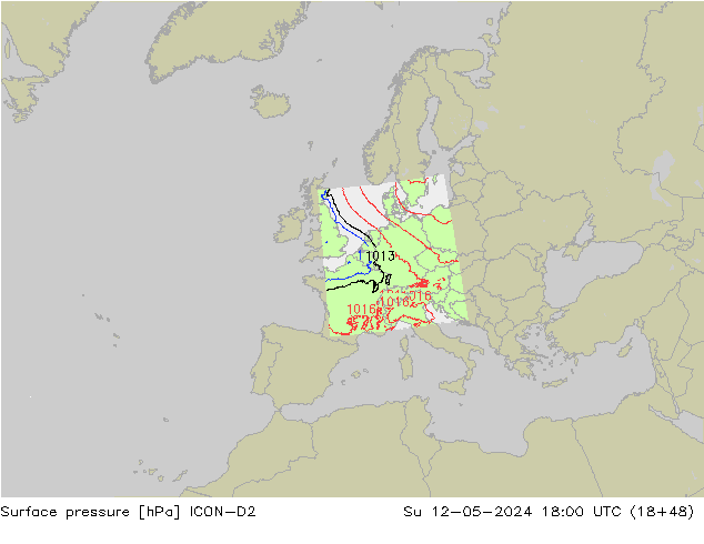 Bodendruck ICON-D2 So 12.05.2024 18 UTC