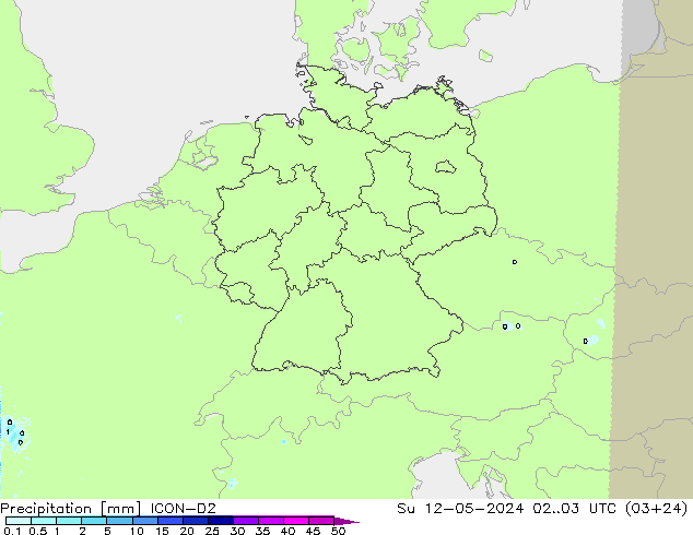 Niederschlag ICON-D2 So 12.05.2024 03 UTC