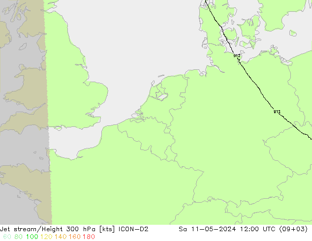 Courant-jet ICON-D2 sam 11.05.2024 12 UTC