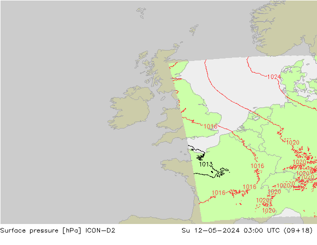 pression de l'air ICON-D2 dim 12.05.2024 03 UTC