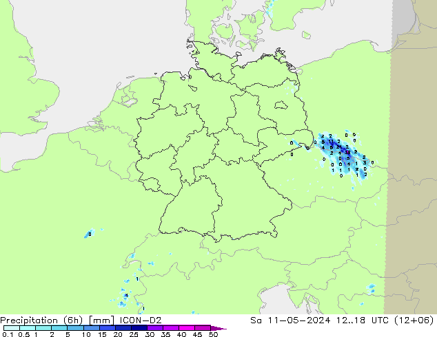 Nied. akkumuliert (6Std) ICON-D2 Sa 11.05.2024 18 UTC