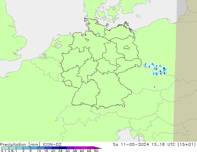 Precipitation ICON-D2 Sa 11.05.2024 16 UTC