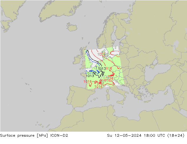 pression de l'air ICON-D2 dim 12.05.2024 18 UTC