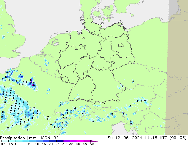 Niederschlag ICON-D2 So 12.05.2024 15 UTC