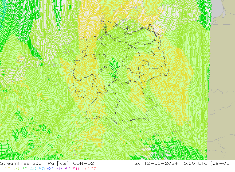 风 500 hPa ICON-D2 星期日 12.05.2024 15 UTC