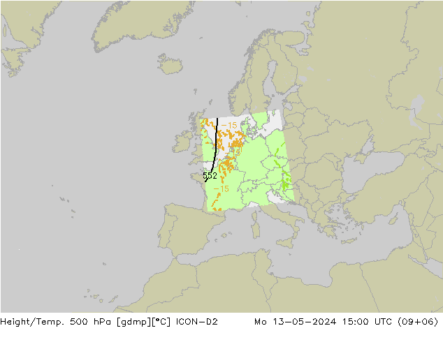 Height/Temp. 500 гПа ICON-D2 пн 13.05.2024 15 UTC