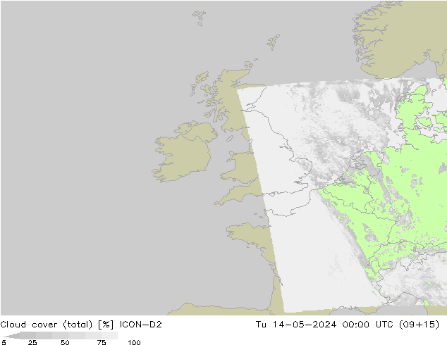 облака (сумма) ICON-D2 вт 14.05.2024 00 UTC