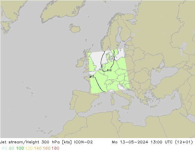 Jet Akımları ICON-D2 Pzt 13.05.2024 13 UTC