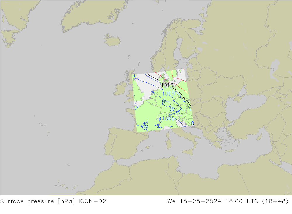 Bodendruck ICON-D2 Mi 15.05.2024 18 UTC
