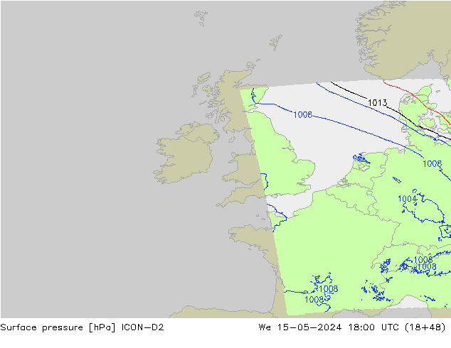pression de l'air ICON-D2 mer 15.05.2024 18 UTC