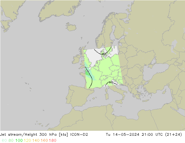 Courant-jet ICON-D2 mar 14.05.2024 21 UTC