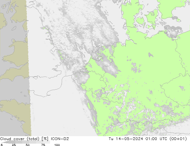 云 (总) ICON-D2 星期二 14.05.2024 01 UTC