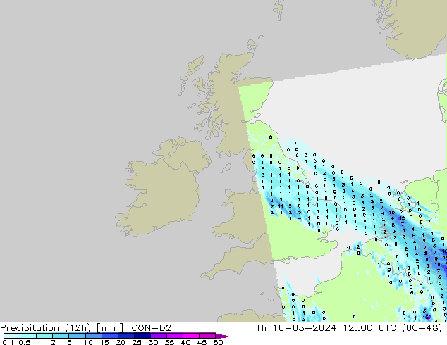 Precipitação (12h) ICON-D2 Qui 16.05.2024 00 UTC