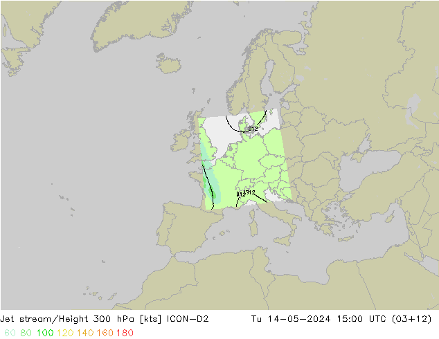 Corrente a getto ICON-D2 mar 14.05.2024 15 UTC