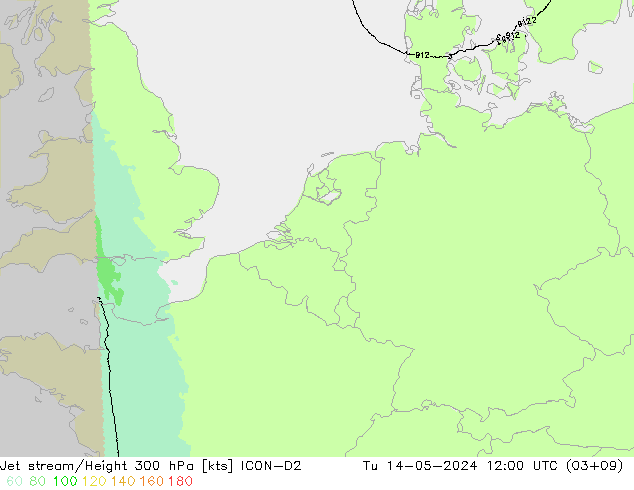 Jet Akımları ICON-D2 Sa 14.05.2024 12 UTC