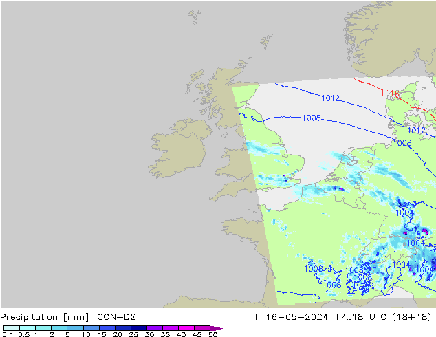 Yağış ICON-D2 Per 16.05.2024 18 UTC