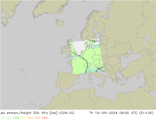 Straalstroom ICON-D2 do 16.05.2024 09 UTC